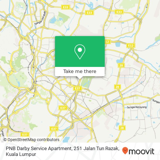 PNB Darby Service Apartment, 251 Jalan Tun Razak map