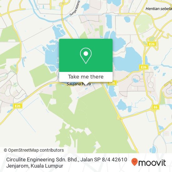 Peta Circulite Engineering Sdn. Bhd., Jalan SP 8 / 4 42610 Jenjarom