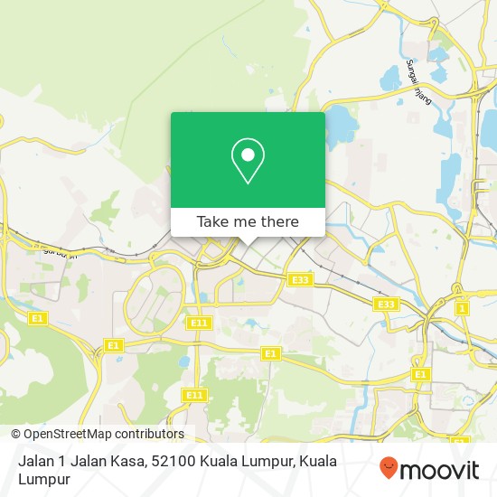 Peta Jalan 1 Jalan Kasa, 52100 Kuala Lumpur