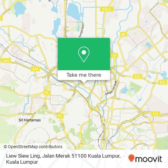 Peta Liew Siew Ling, Jalan Merak 51100 Kuala Lumpur