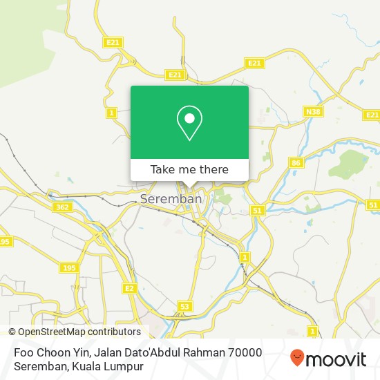 Foo Choon Yin, Jalan Dato'Abdul Rahman 70000 Seremban map