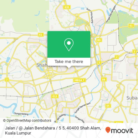 Peta Jalan / @ Jalan Bendahara / 5 5, 40400 Shah Alam