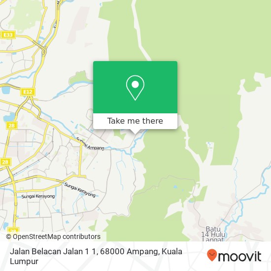 Jalan Belacan Jalan 1 1, 68000 Ampang map