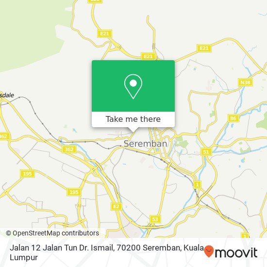 Peta Jalan 12 Jalan Tun Dr. Ismail, 70200 Seremban