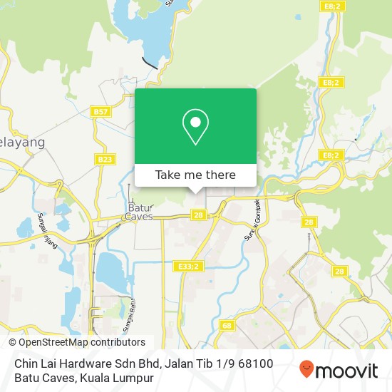 Peta Chin Lai Hardware Sdn Bhd, Jalan Tib 1 / 9 68100 Batu Caves