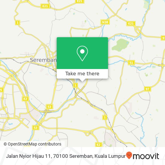 Jalan Nyior Hijau 11, 70100 Seremban map