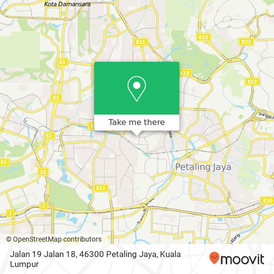 Peta Jalan 19 Jalan 18, 46300 Petaling Jaya