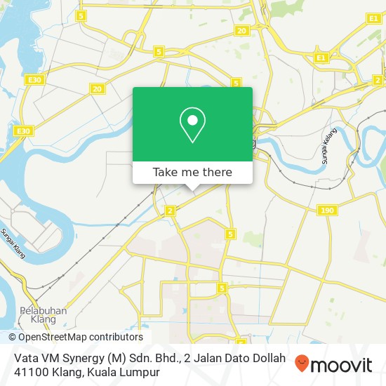 Peta Vata VM Synergy (M) Sdn. Bhd., 2 Jalan Dato Dollah 41100 Klang