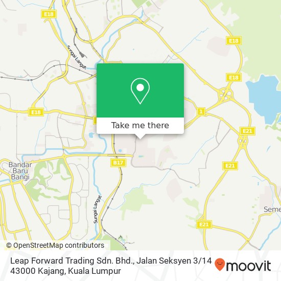 Leap Forward Trading Sdn. Bhd., Jalan Seksyen 3 / 14 43000 Kajang map