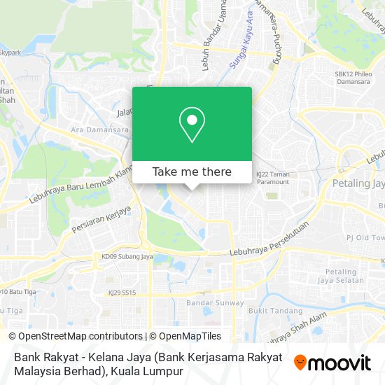 Peta Bank Rakyat - Kelana Jaya (Bank Kerjasama Rakyat Malaysia Berhad)