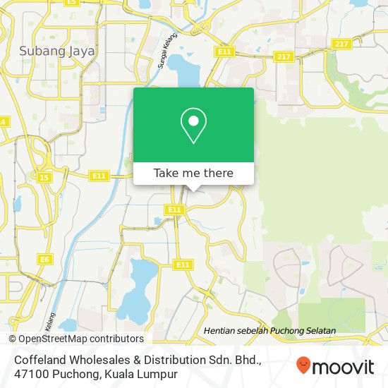 Coffeland Wholesales & Distribution Sdn. Bhd., 47100 Puchong map