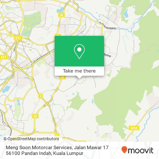 Peta Meng Soon Motorcar Services, Jalan Mawar 17 56100 Pandan Indah