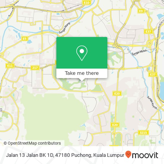 Peta Jalan 13 Jalan BK 1D, 47180 Puchong
