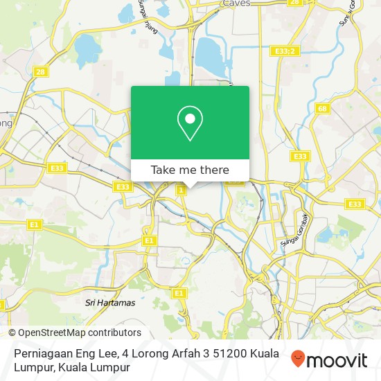 Peta Perniagaan Eng Lee, 4 Lorong Arfah 3 51200 Kuala Lumpur