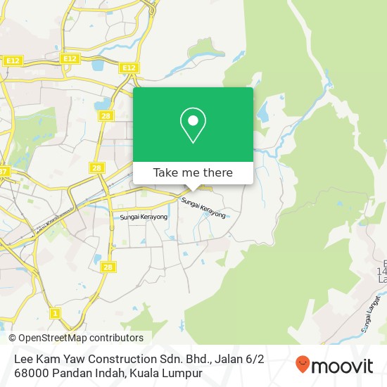 Lee Kam Yaw Construction Sdn. Bhd., Jalan 6 / 2 68000 Pandan Indah map