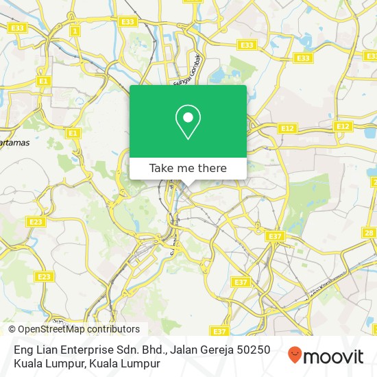 Eng Lian Enterprise Sdn. Bhd., Jalan Gereja 50250 Kuala Lumpur map