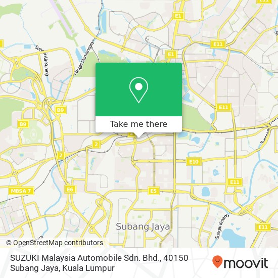 Peta SUZUKI Malaysia Automobile Sdn. Bhd., 40150 Subang Jaya