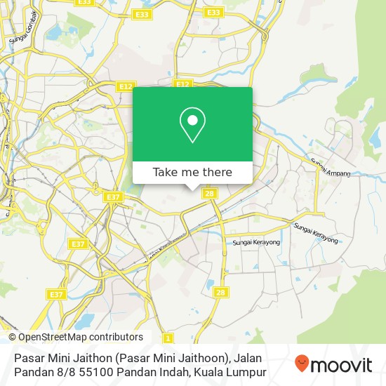 Peta Pasar Mini Jaithon (Pasar Mini Jaithoon), Jalan Pandan 8 / 8 55100 Pandan Indah