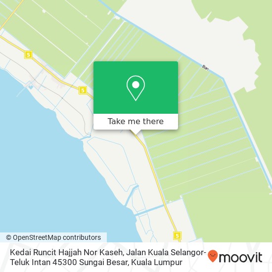 Peta Kedai Runcit Hajjah Nor Kaseh, Jalan Kuala Selangor-Teluk Intan 45300 Sungai Besar