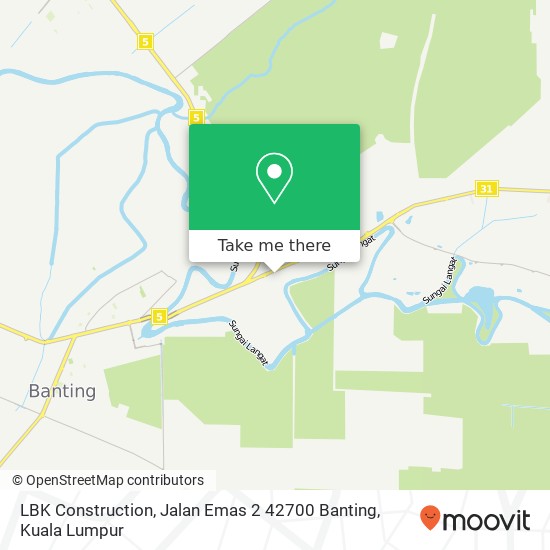 LBK Construction, Jalan Emas 2 42700 Banting map