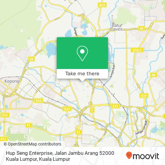 Hup Seng Enterprise, Jalan Jambu Arang 52000 Kuala Lumpur map