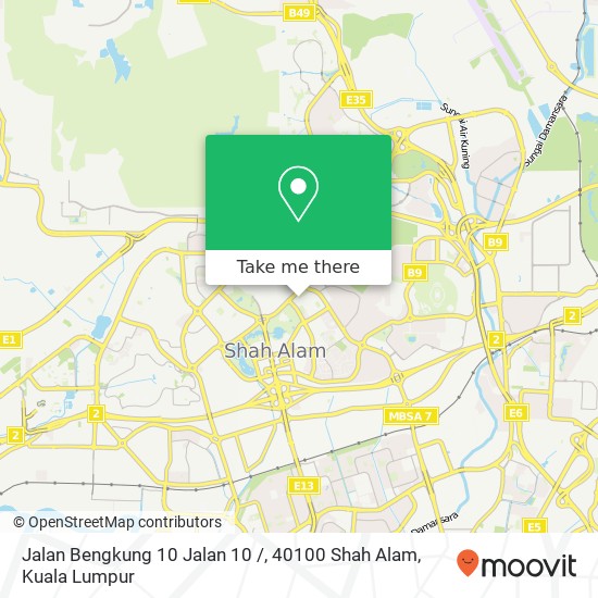 Peta Jalan Bengkung 10 Jalan 10 /, 40100 Shah Alam