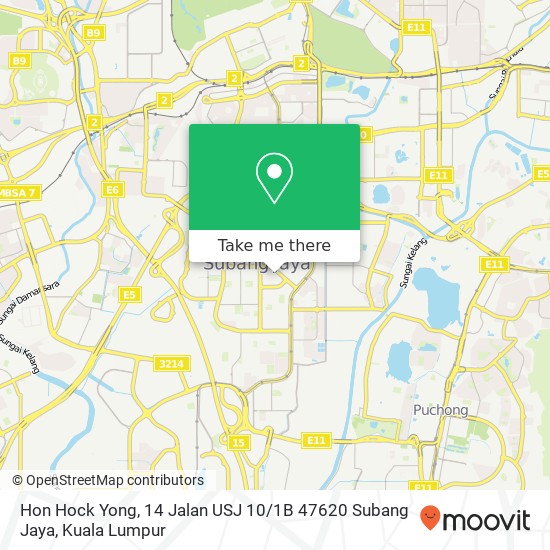Hon Hock Yong, 14 Jalan USJ 10 / 1B 47620 Subang Jaya map