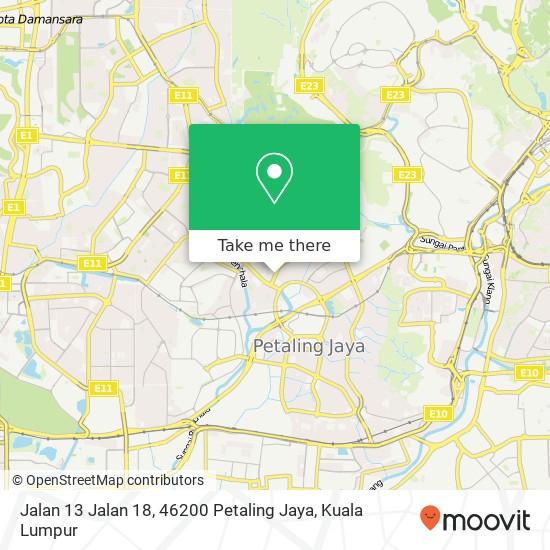 Peta Jalan 13 Jalan 18, 46200 Petaling Jaya