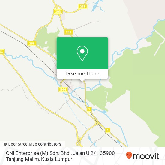 Peta CNI Enterprise (M) Sdn. Bhd., Jalan U 2 / 1 35900 Tanjung Malim