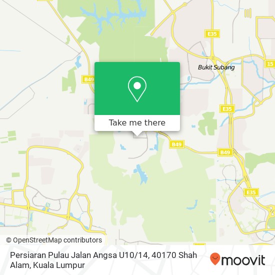 Peta Persiaran Pulau Jalan Angsa U10 / 14, 40170 Shah Alam