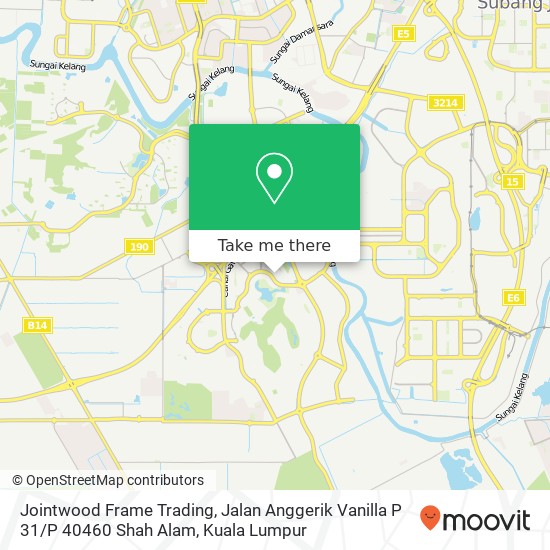 Peta Jointwood Frame Trading, Jalan Anggerik Vanilla P 31 / P 40460 Shah Alam
