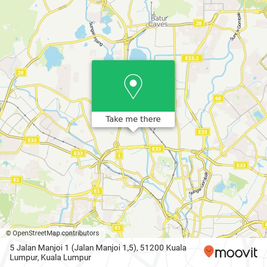 Peta 5 Jalan Manjoi 1 (Jalan Manjoi 1,5), 51200 Kuala Lumpur