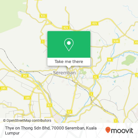 Thye on Thong Sdn Bhd, 70000 Seremban map