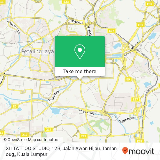 XII TATTOO STUDIO, 12B, Jalan Awan Hijau, Taman oug, map