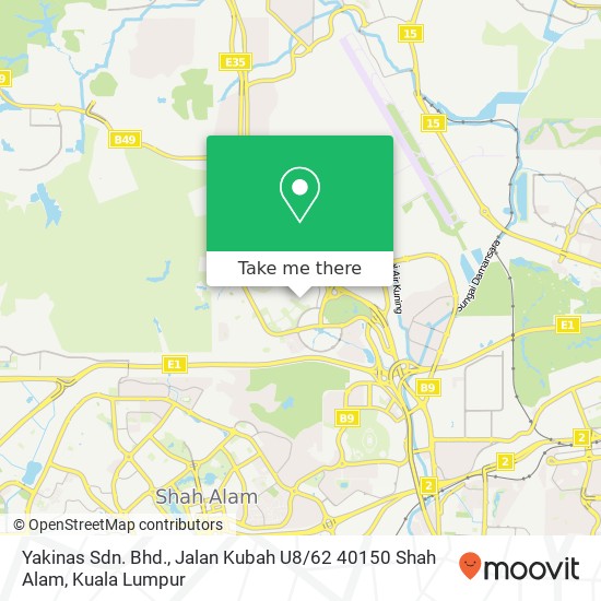 Yakinas Sdn. Bhd., Jalan Kubah U8 / 62 40150 Shah Alam map