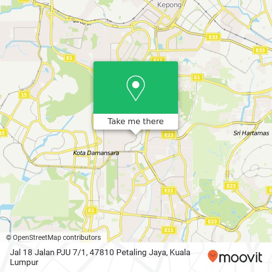 Jal 18 Jalan PJU 7 / 1, 47810 Petaling Jaya map