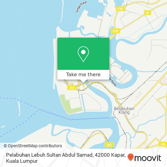 Peta Pelabuhan Lebuh Sultan Abdul Samad, 42000 Kapar