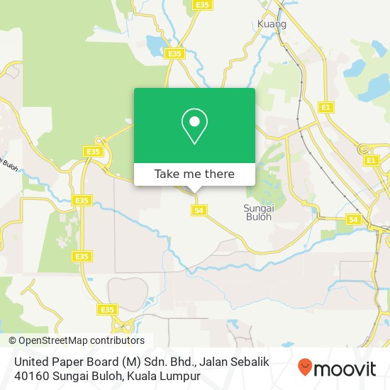 United Paper Board (M) Sdn. Bhd., Jalan Sebalik 40160 Sungai Buloh map