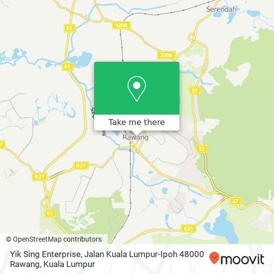 Peta Yik Sing Enterprise, Jalan Kuala Lumpur-Ipoh 48000 Rawang