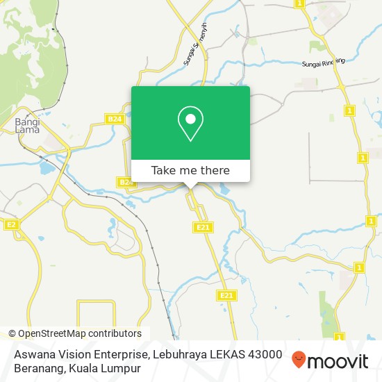 Aswana Vision Enterprise, Lebuhraya LEKAS 43000 Beranang map