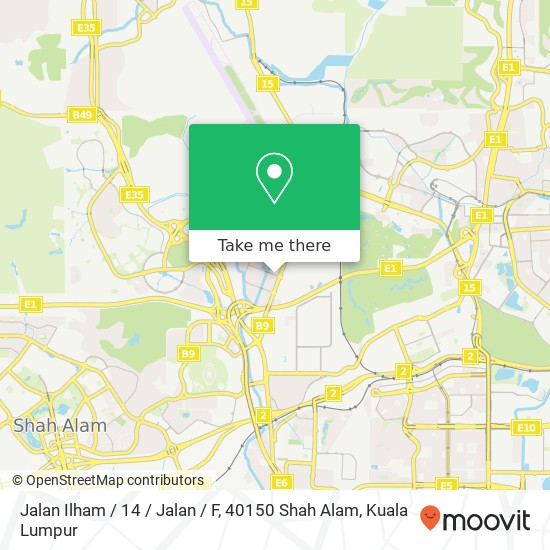 Peta Jalan Ilham / 14 / Jalan / F, 40150 Shah Alam