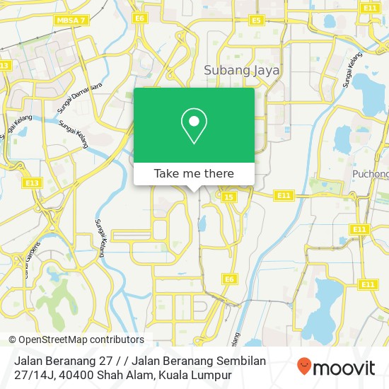 Peta Jalan Beranang 27 / / Jalan Beranang Sembilan 27 / 14J, 40400 Shah Alam