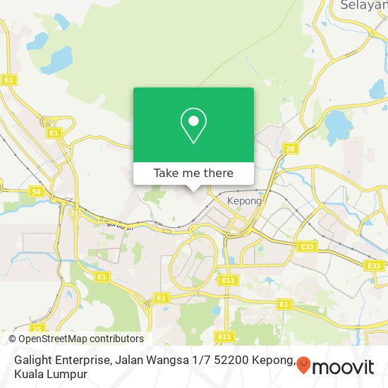 Galight Enterprise, Jalan Wangsa 1 / 7 52200 Kepong map