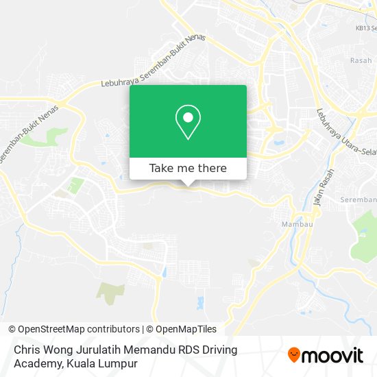 Peta Chris Wong Jurulatih Memandu RDS Driving Academy