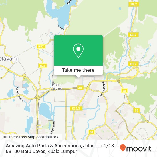 Peta Amazing Auto Parts & Accessories, Jalan Tib 1 / 13 68100 Batu Caves