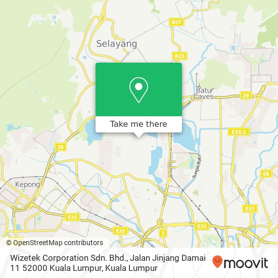 Wizetek Corporation Sdn. Bhd., Jalan Jinjang Damai 11 52000 Kuala Lumpur map