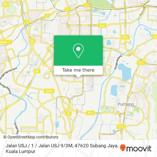 Peta Jalan USJ / 1 / Jalan USJ 9 / 3M, 47620 Subang Jaya