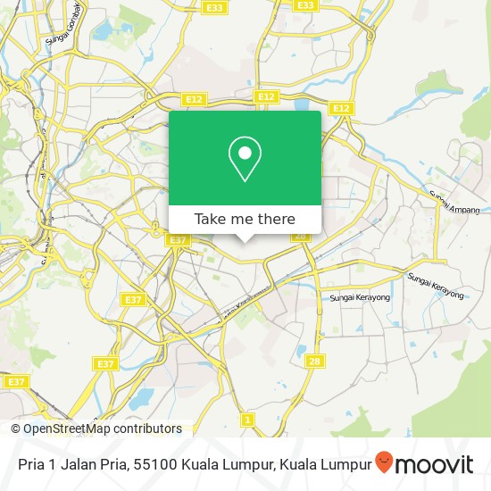 Peta Pria 1 Jalan Pria, 55100 Kuala Lumpur