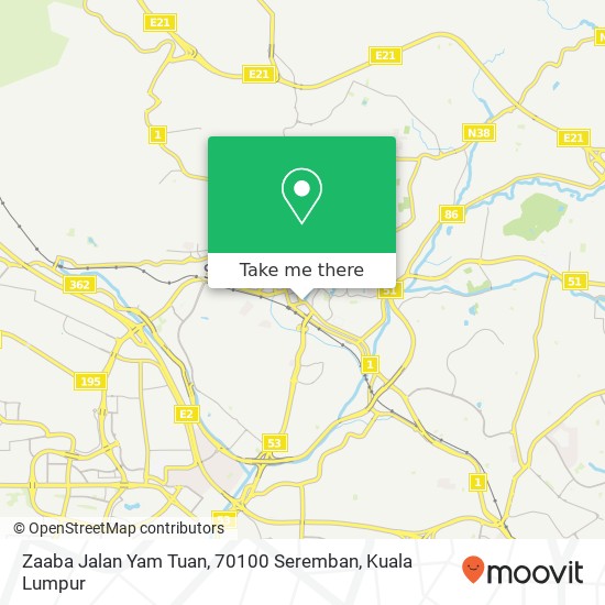 Peta Zaaba Jalan Yam Tuan, 70100 Seremban