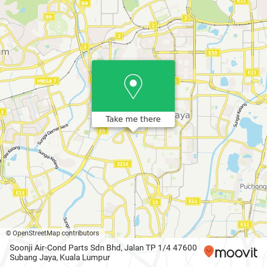 Soonji Air-Cond Parts Sdn Bhd, Jalan TP 1 / 4 47600 Subang Jaya map